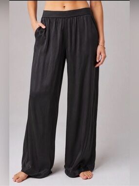 Athleta Black Wide-Leg Lounge Pants